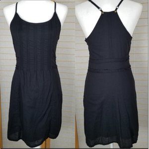 AKINI 100% Cotton Pintuck Black Summer Dress